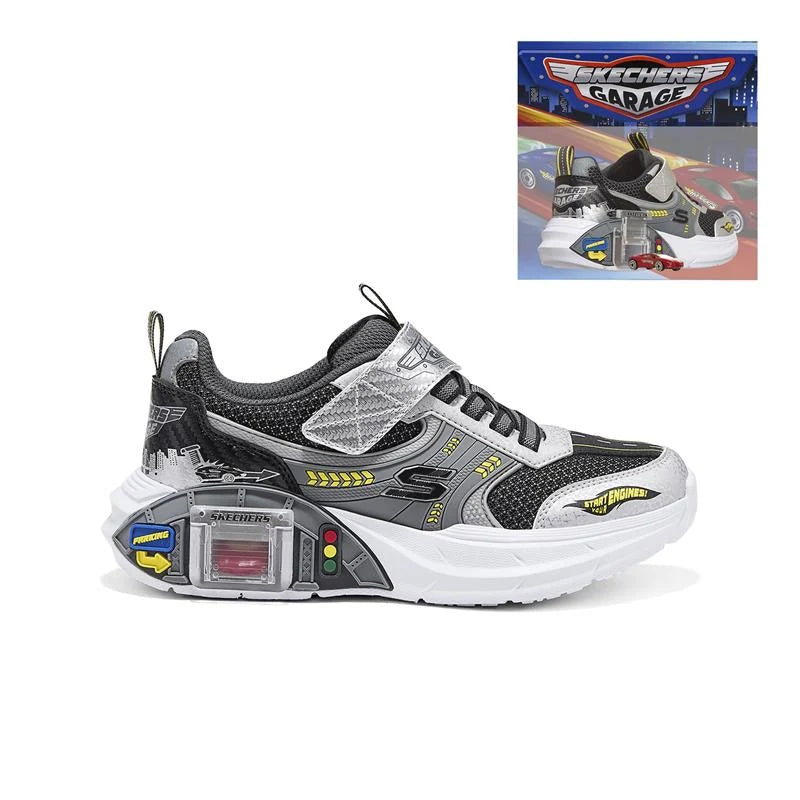 Zapatos Skechers Garage Silver Black Niño